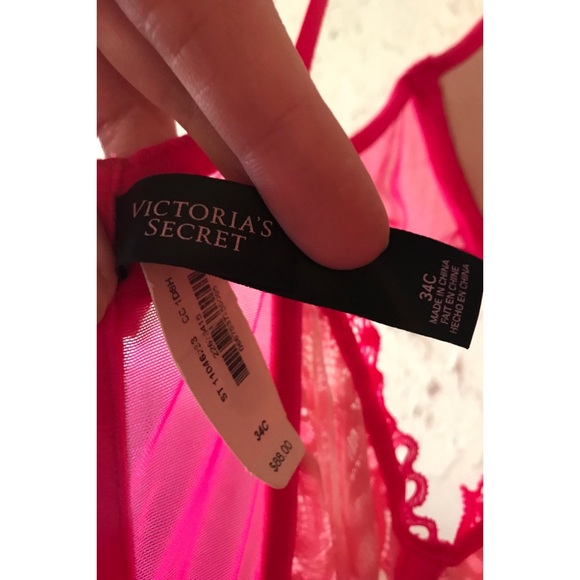 💞Victoria’s Secret, Hot Pink Lacey Corset/Negligee💞 Circa mid 2010’s, Size 34 C - Picture 10 of 16